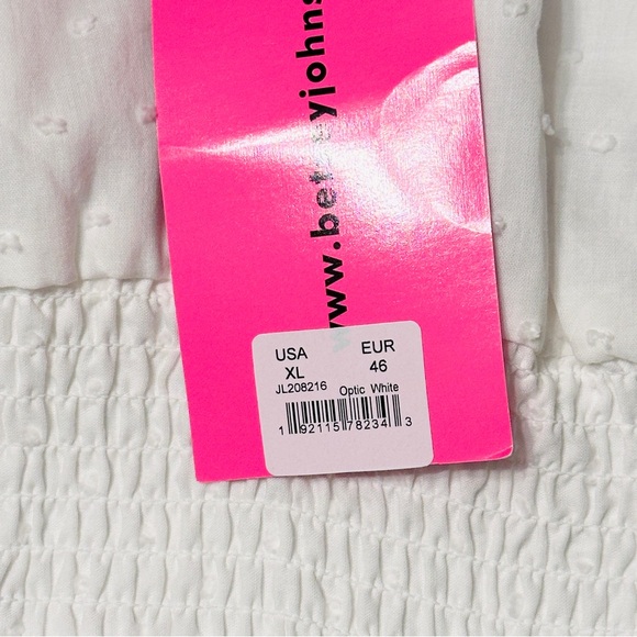 Betsey Johnson NWT Swiss Dot Smocked Waist Midi Dress White Size XL - Picture 10 of 13